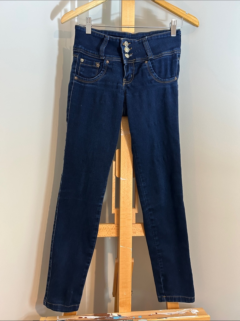 Y2K Xoara Dark Blue Women's Stretch Skinny Jeans
